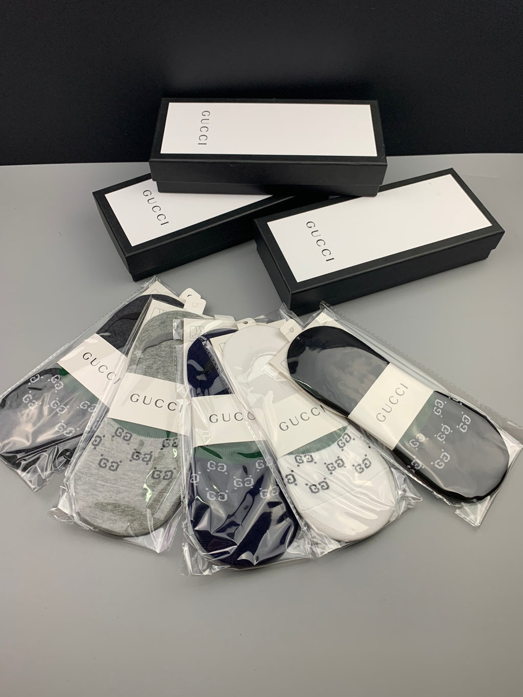 Gucci GG Monogram No-Show Socks - Box of 5 Pairs