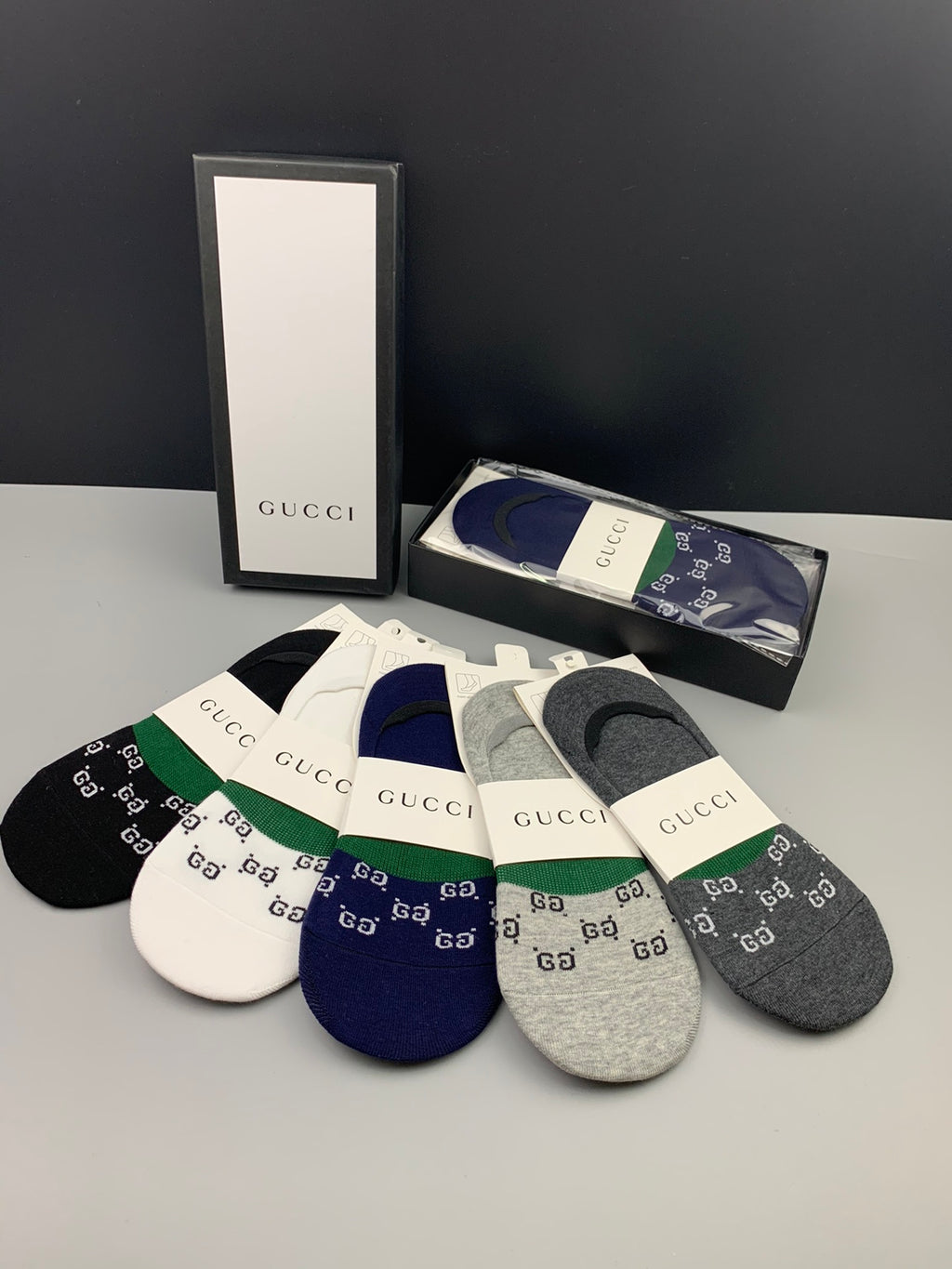 Gucci GG Monogram No-Show Socks - Box of 5 Pairs