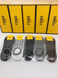 Fendi Circular Letter-Pattern Details No-Show Socks - 5-Pair Set