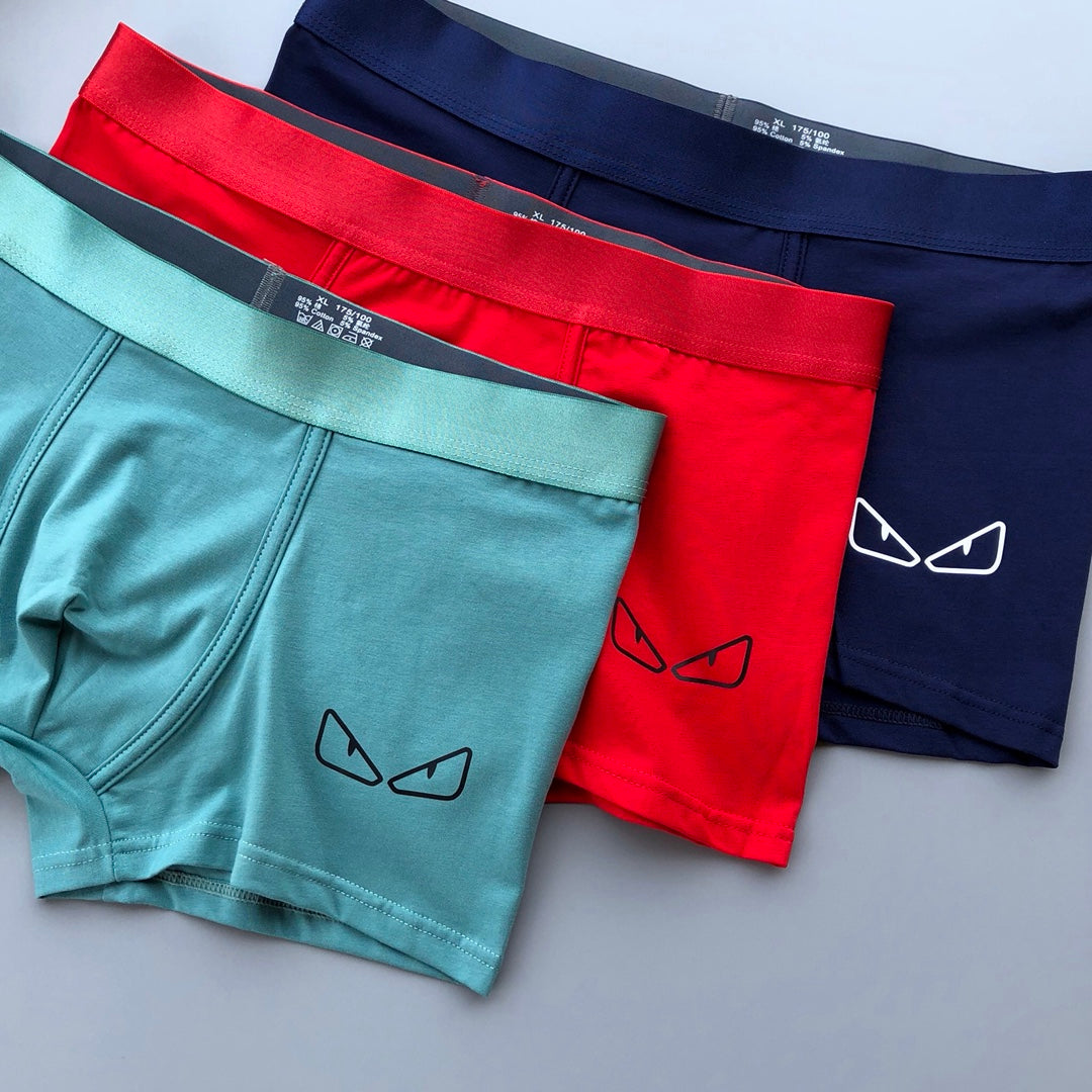 Fendi Visible Branded Waistband Or Emblem Details Men's Boxer Briefs - 3-Piece Box