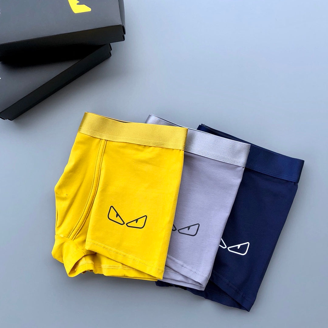 Fendi Visible Branded Waistband Or Emblem Details Men's Boxer Briefs - 3-Piece Box