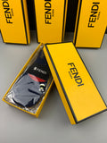 Fendi Cotton Visible Colour, Cuff And Emblem Details No-Show Socks - 5-Pair Set