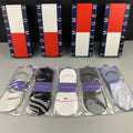 Tommy Hilfiger Cotton Visible Colour, Cuff And Emblem Details No-Show Socks - 5-Pair Set