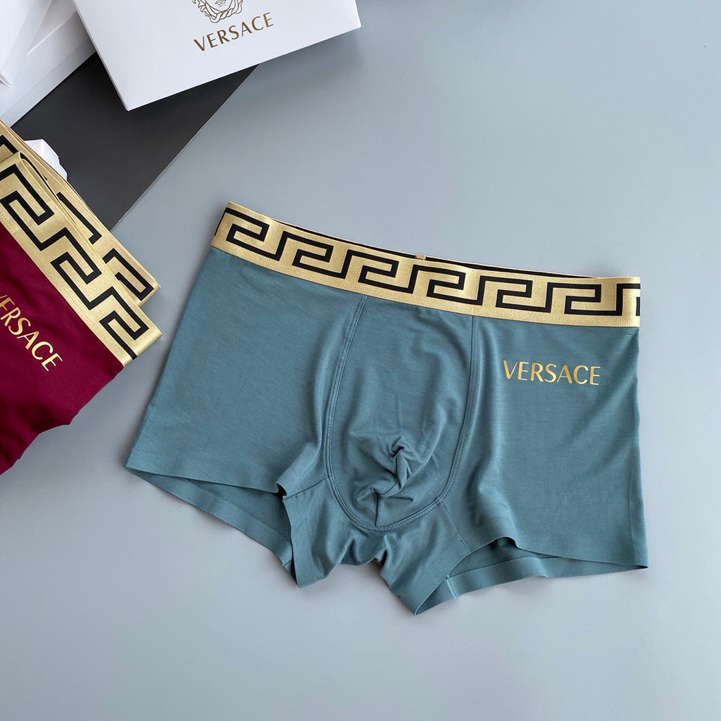 Versace Greek-Key Details Men's Boxer Briefs - 3-Piece Box