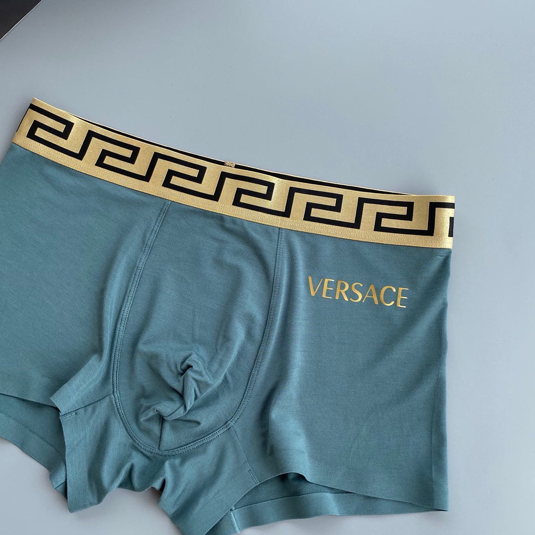 Versace Gold Wordmark Modal-Blend Boxer Briefs - Box of 3