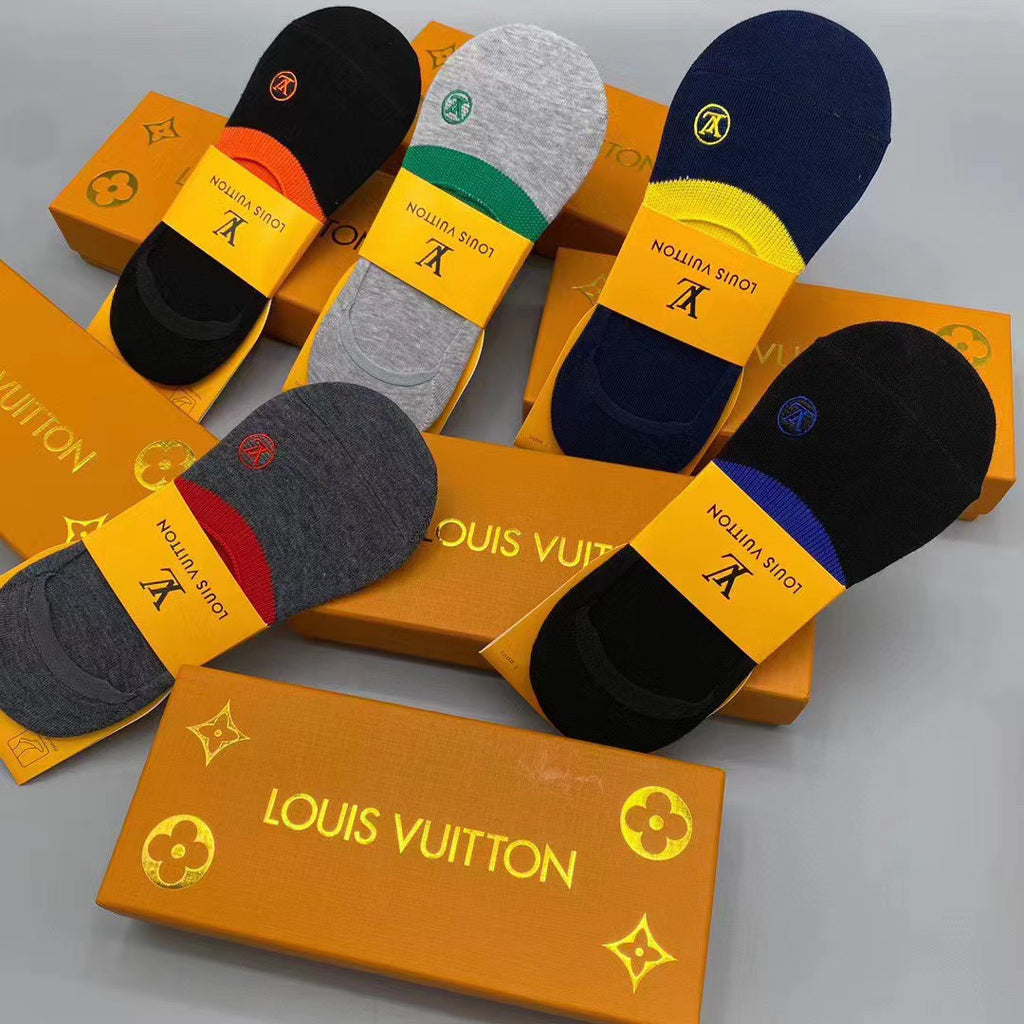 Louis Vuitton Small Initial Details No-Show Socks - 5-Pair Set