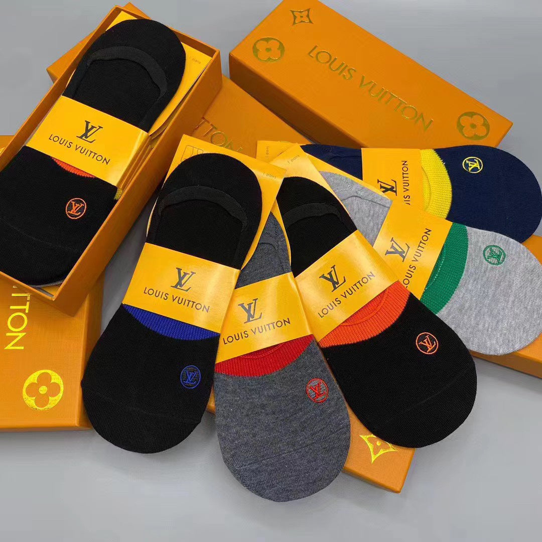 Louis Vuitton Colourful Initial Details No-Show Socks - 5-Pair Set