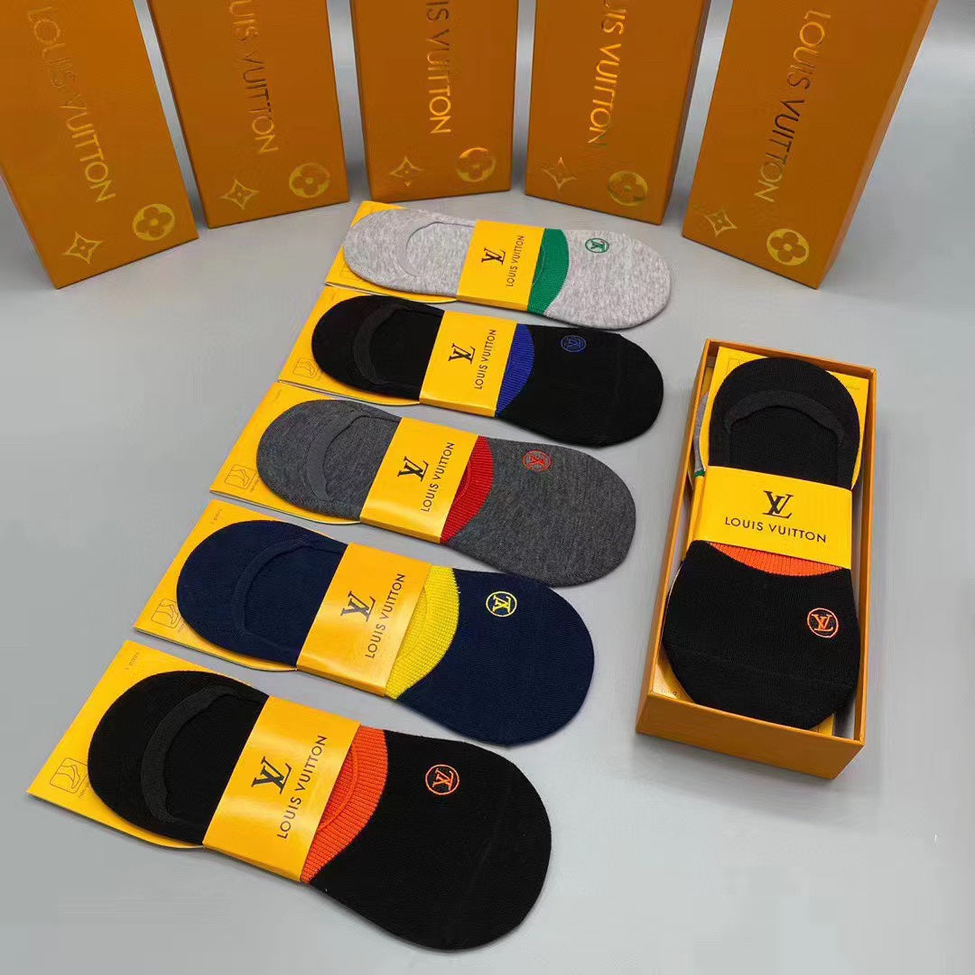 Louis Vuitton Small Initials No-Show Socks - 5-Pair Set