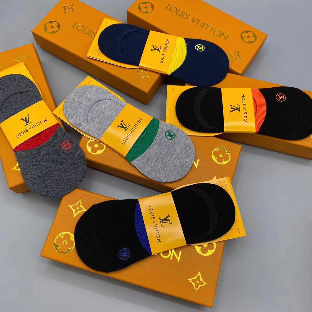 Louis Vuitton Small Initial Details No-Show Socks - 5-Pair Set