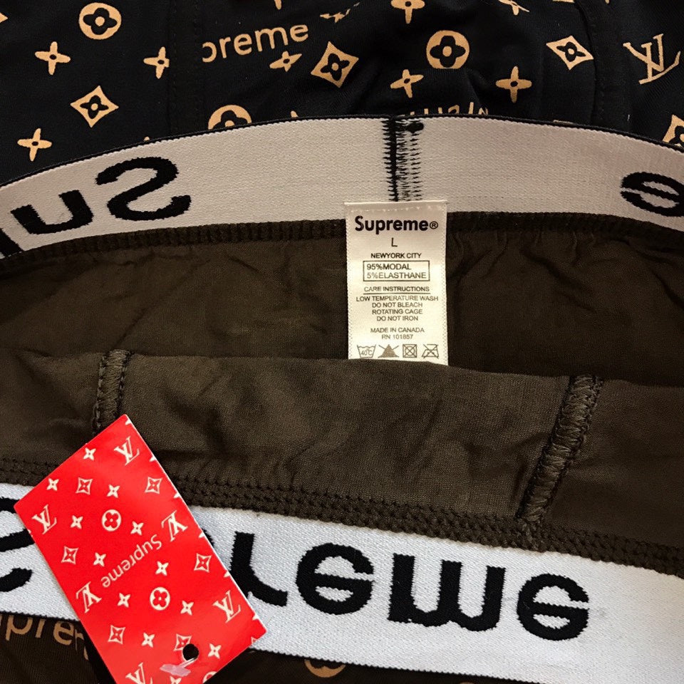 Louis Vuitton x Supreme All-Over Monogram-Style Graphics Men's Boxer Briefs - 3-Piece Box