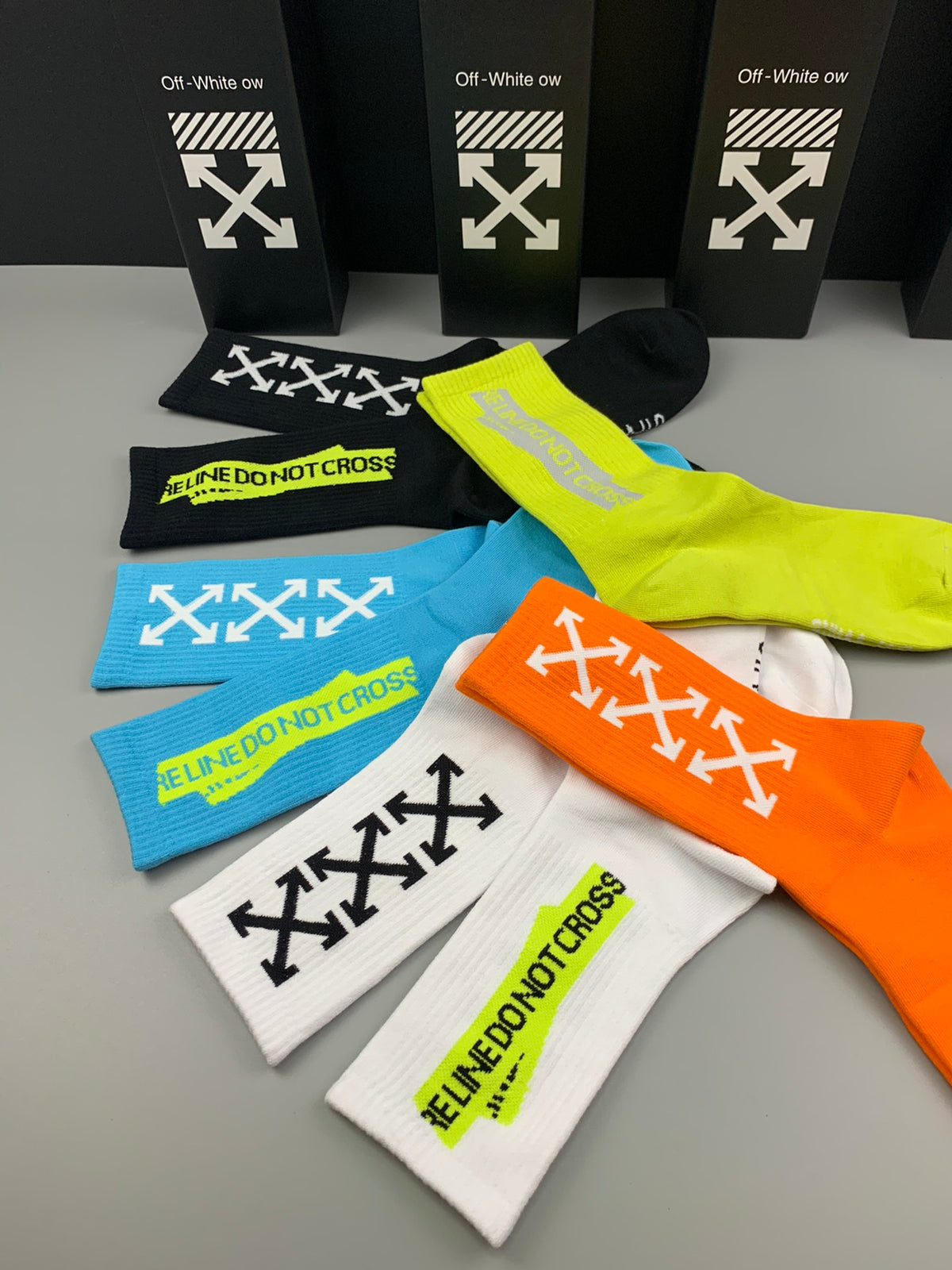 Off-White Cotton Crew Socks