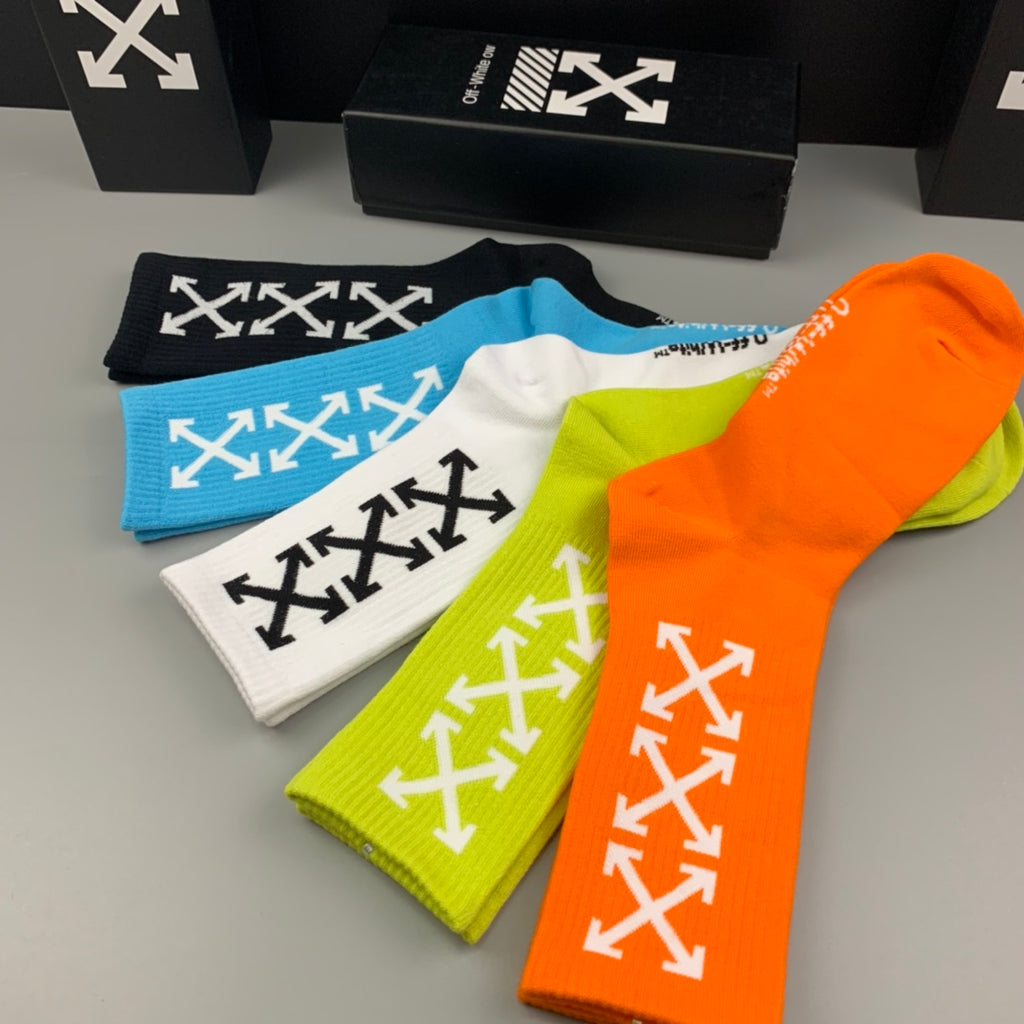 Off-White Cotton Crew Socks