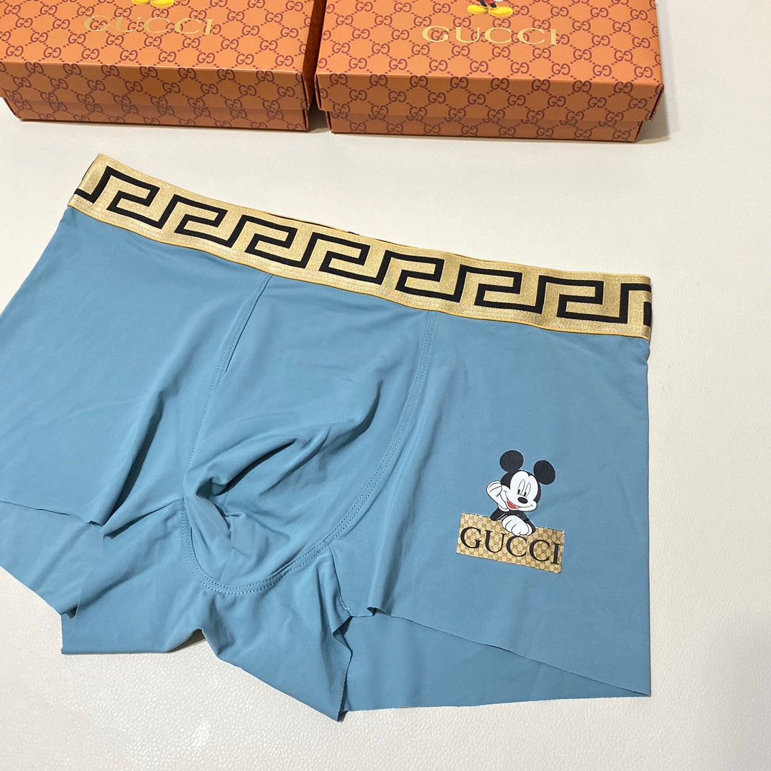 Gucci Visible Colour, Waistband And Emblem Details Men's Boxer Briefs - 3-Piece Box