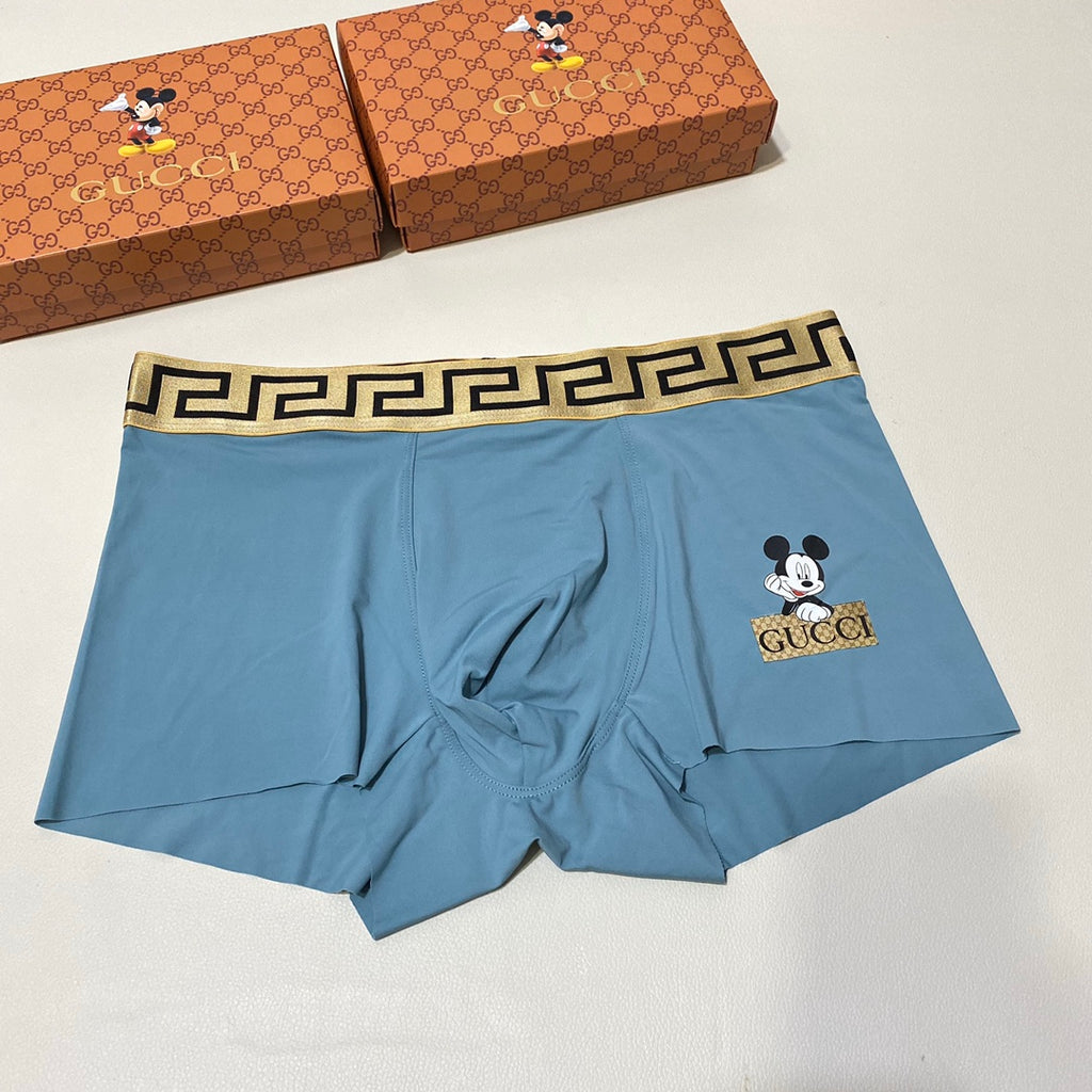 Gucci Visible Colour, Waistband And Emblem Details Men's Boxer Briefs - 3-Piece Box