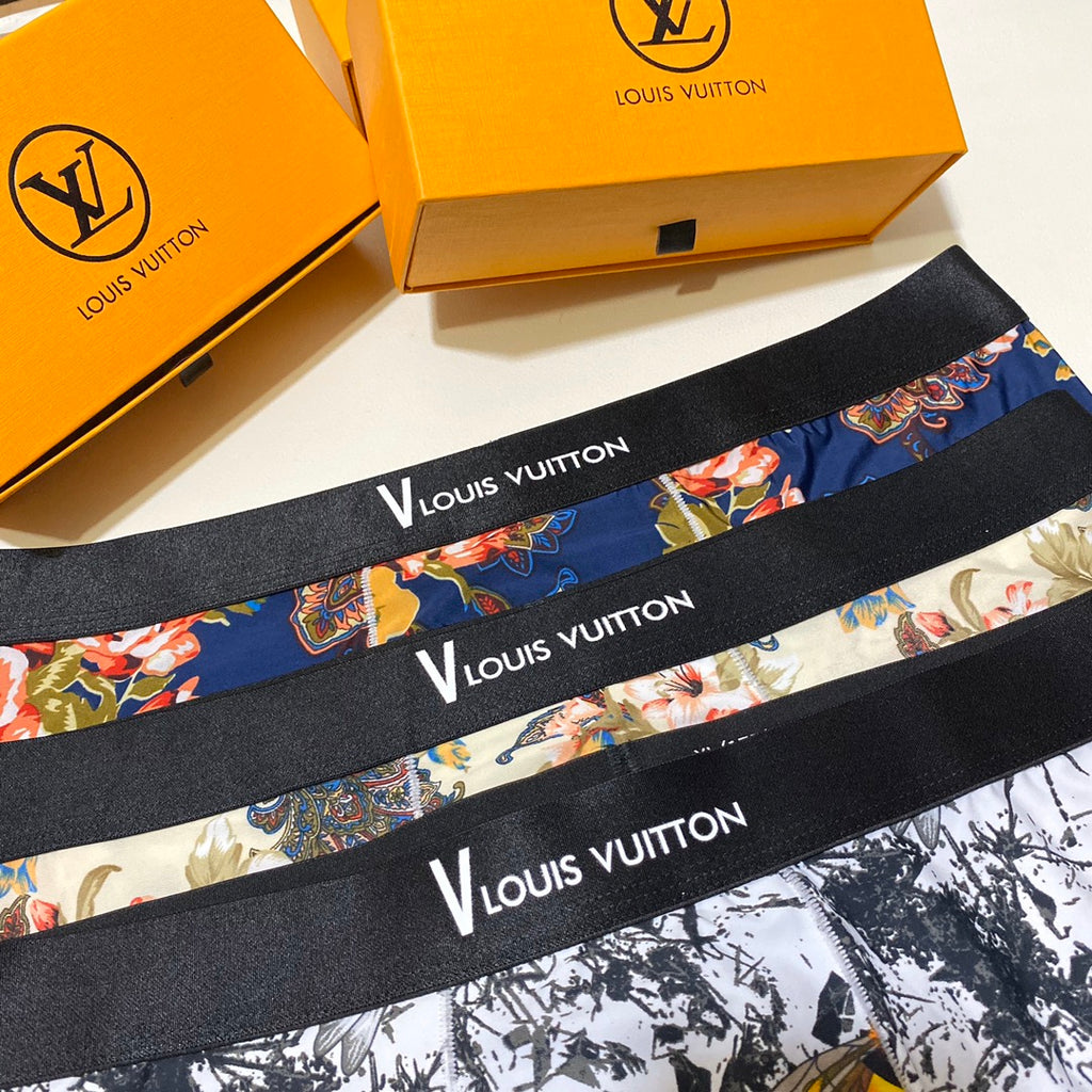 Louis Vuitton Ice-Silk Men's Boxer Briefs - 3-Piece Box - Sizes L-XXXL