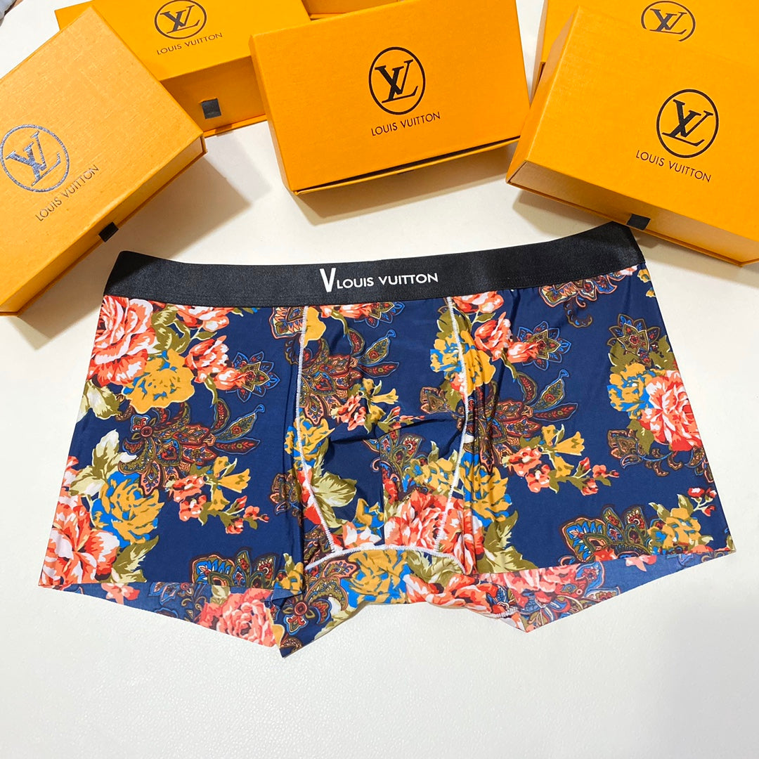 Louis Vuitton Floral And All-Over Art Prints Men's Boxer Briefs - 3-Piece Box
