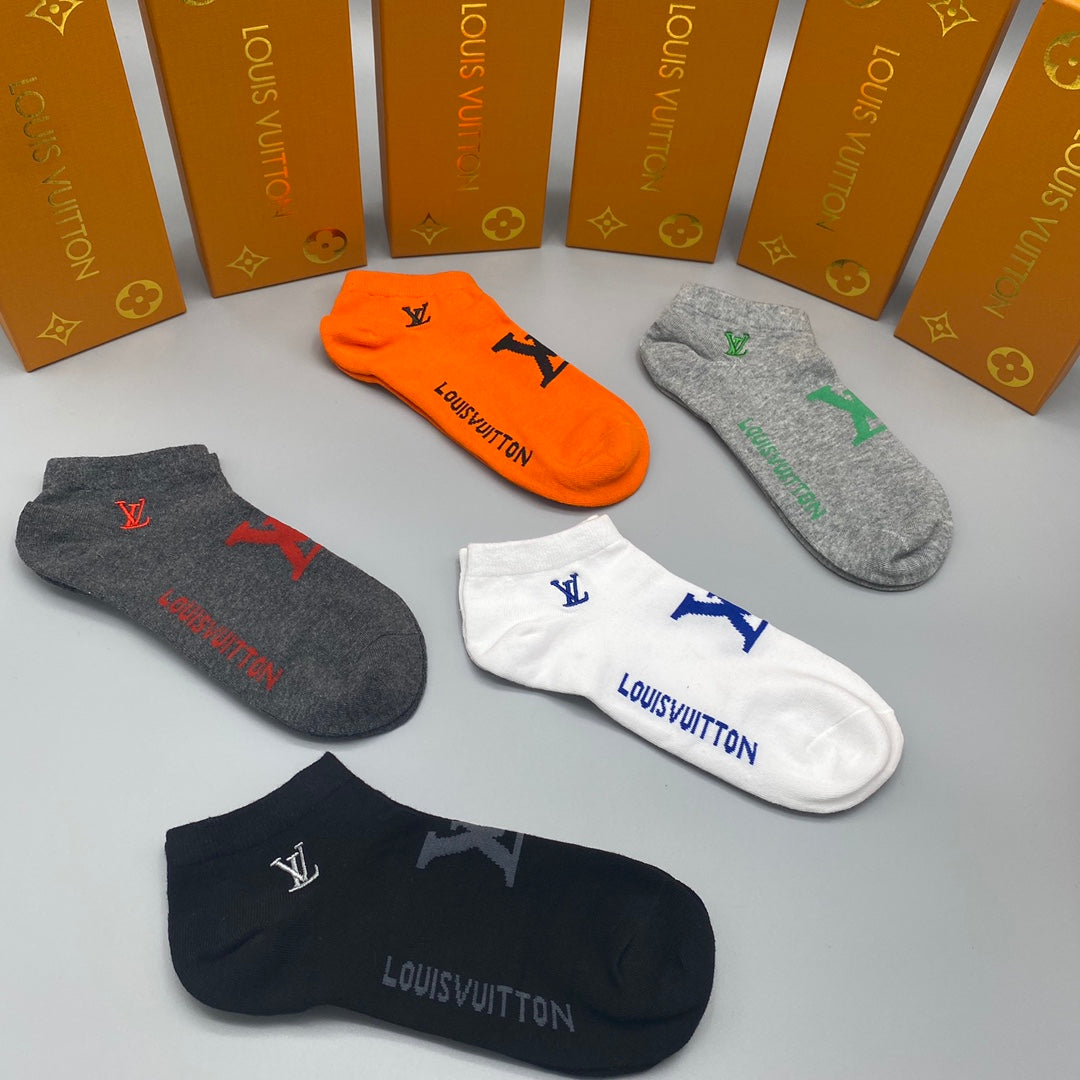 Louis Vuitton Bright Logo Ankle Socks - Box of 5 Pairs