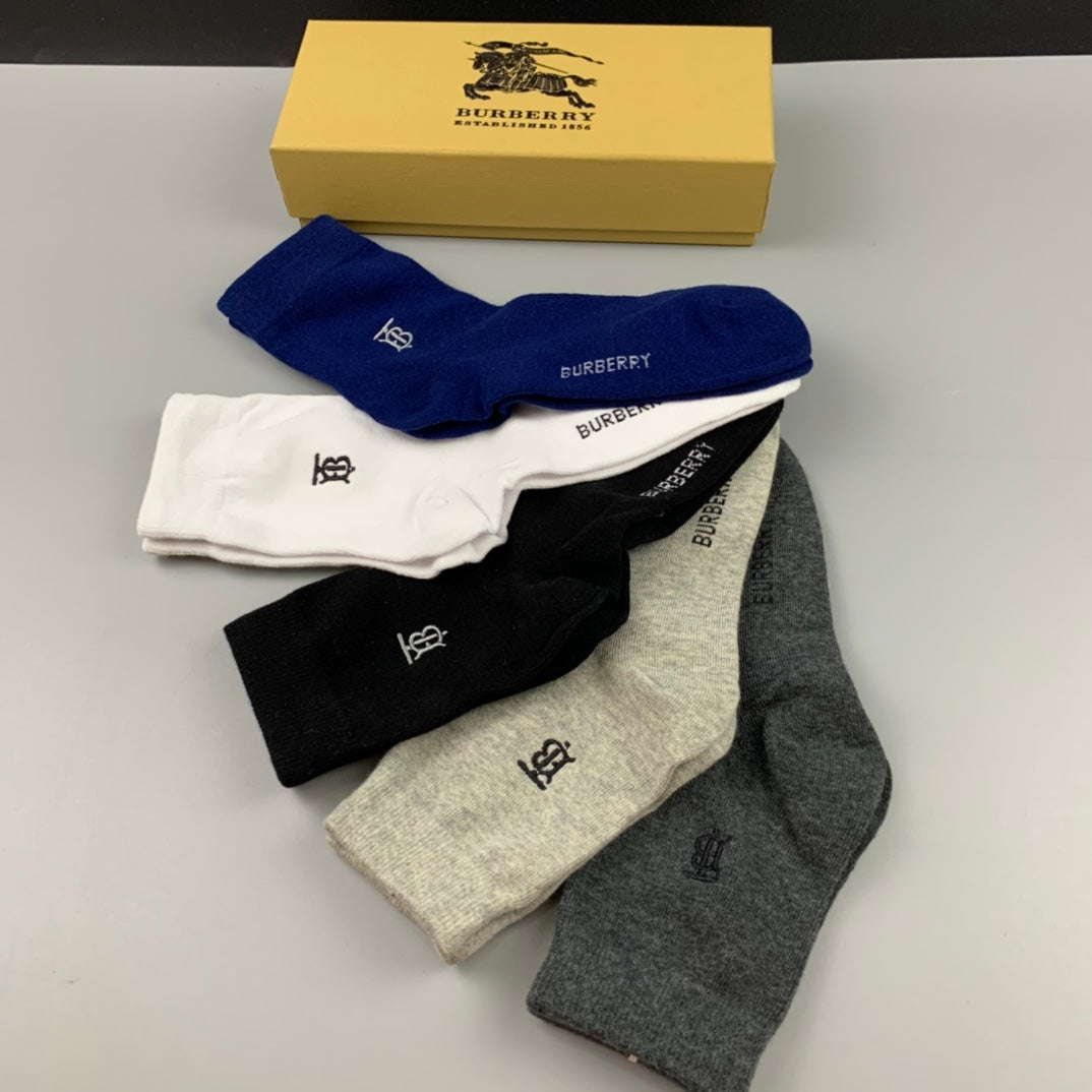 Burberry Cotton Crew Socks - 5-Pair Pack