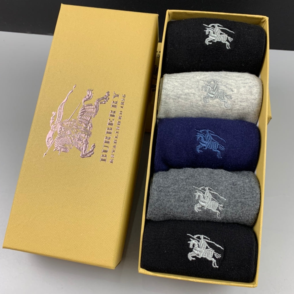 Burberry Cotton Crew Socks - 5-Pair Pack