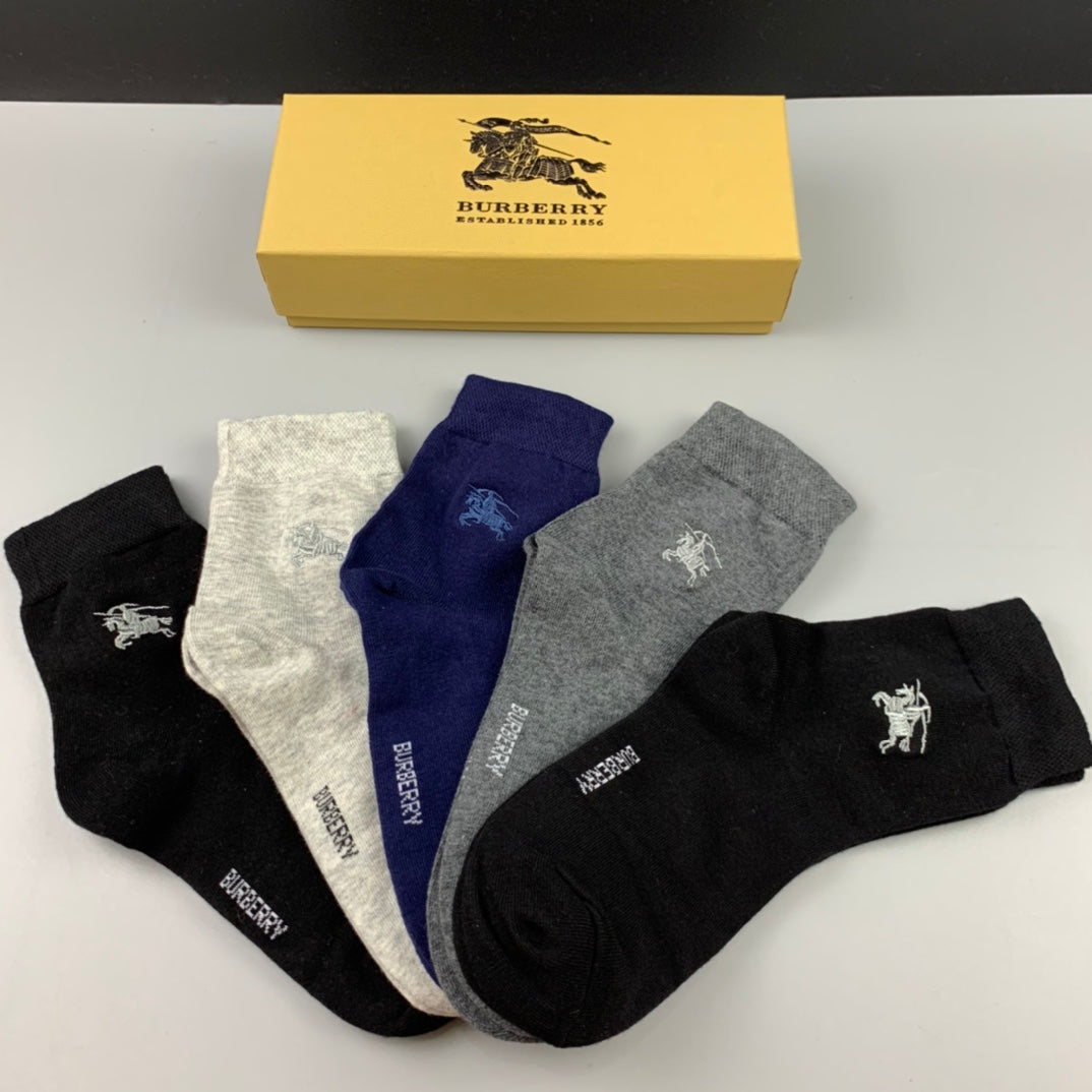 Burberry Small Horse Details No-Show Socks - 5-Pair Set