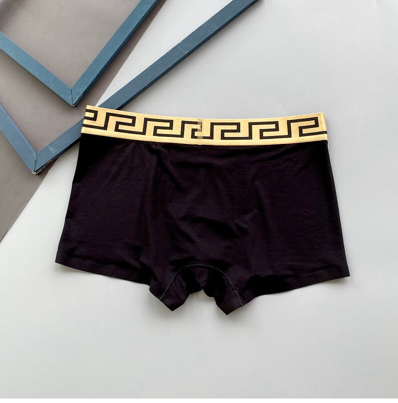 Versace Greek-Key Waistbands And Gold-Tone Scroll Details Men's Boxer Briefs - 3-Piece Box
