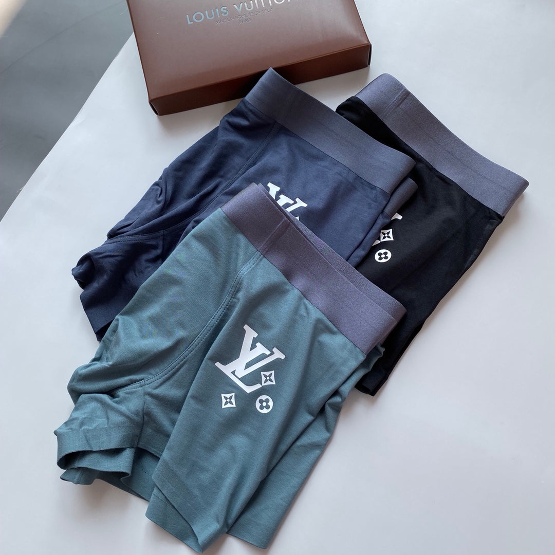 Louis Vuitton Visible Colour, Waistband And Emblem Details Men's Boxer Briefs - 3-Piece Box