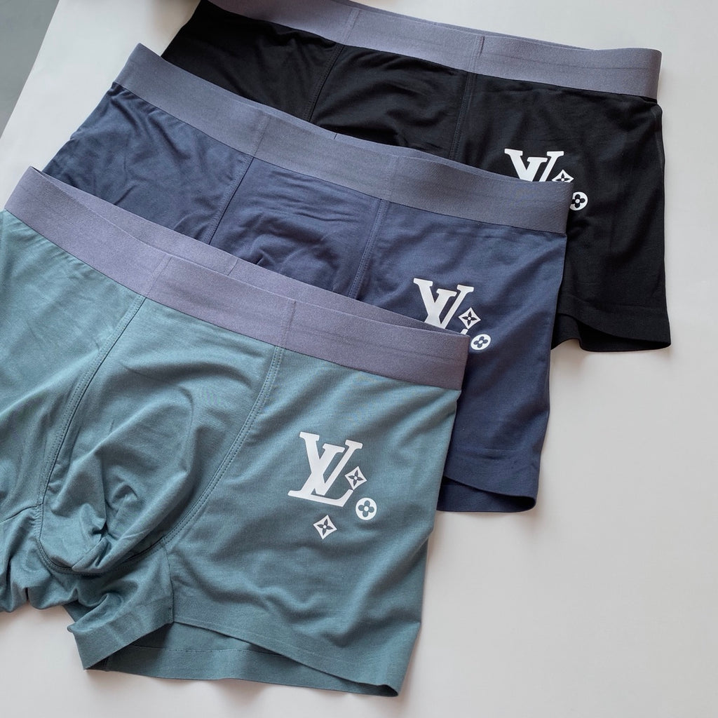 Louis Vuitton Visible Colour, Waistband And Emblem Details Men's Boxer Briefs - 3-Piece Box