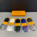 Louis Vuitton Cotton Visible Colour, Cuff And Emblem Details No-Show Socks - 5-Pair Set