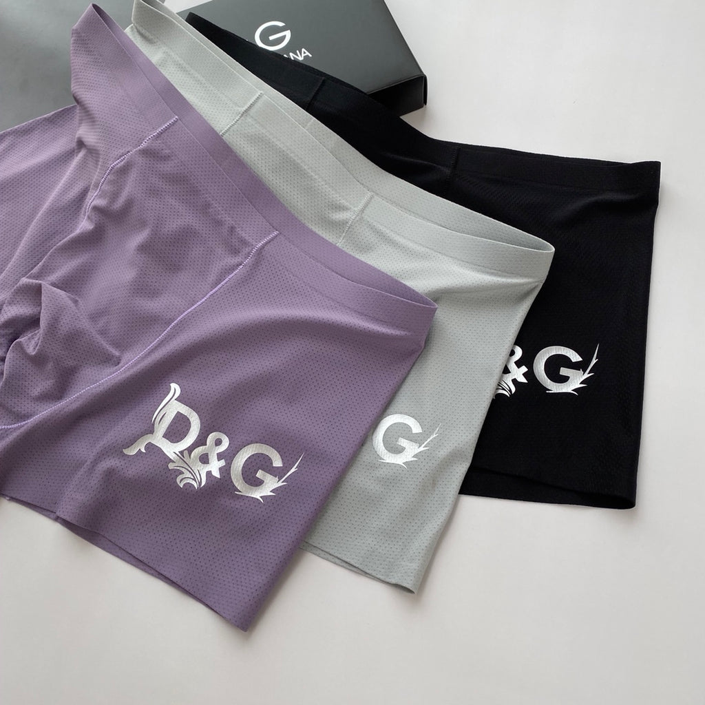 Dolce & Gabbana Cotton Visible Branded Waistband Or Emblem Details Men's Boxer Briefs - 3-Piece Box