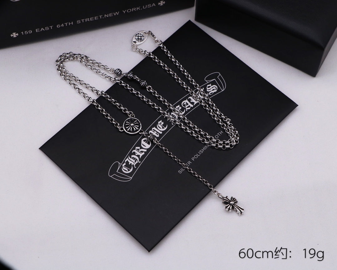 Signature Emblem Pendant Necklace in Polished Metal-Tone – Design 019 detail view