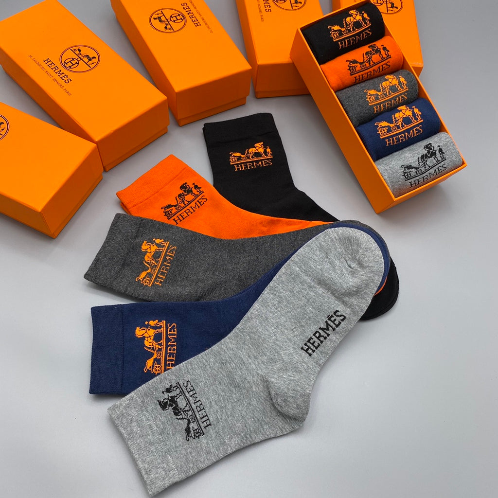 Hermes Crew Socks - 5-Pair Pack