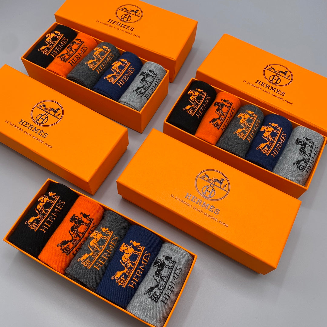 Hermes Crew Socks - 5-Pair Pack