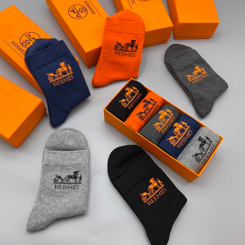 Hermes Crew Socks - 5-Pair Pack