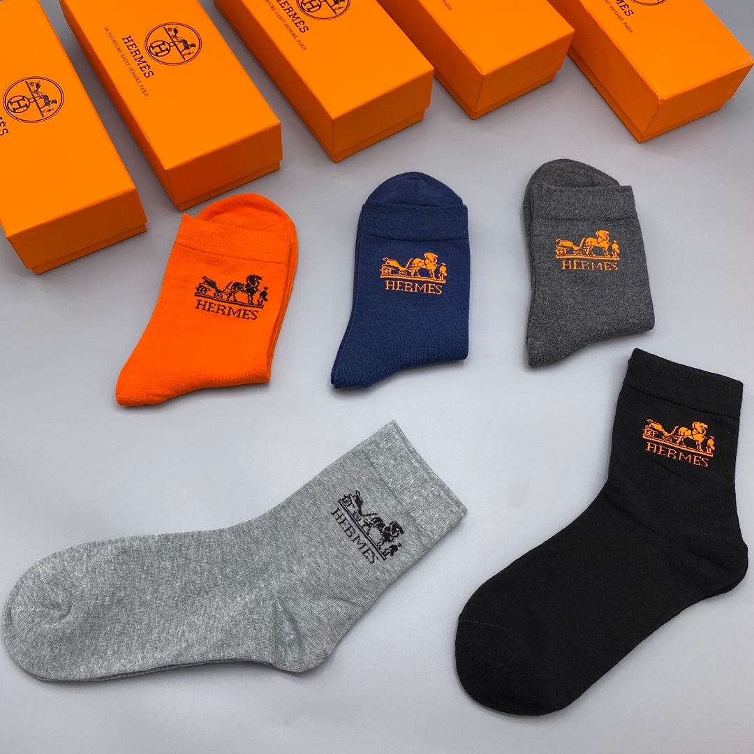 Hermes Crew Socks - 5-Pair Pack