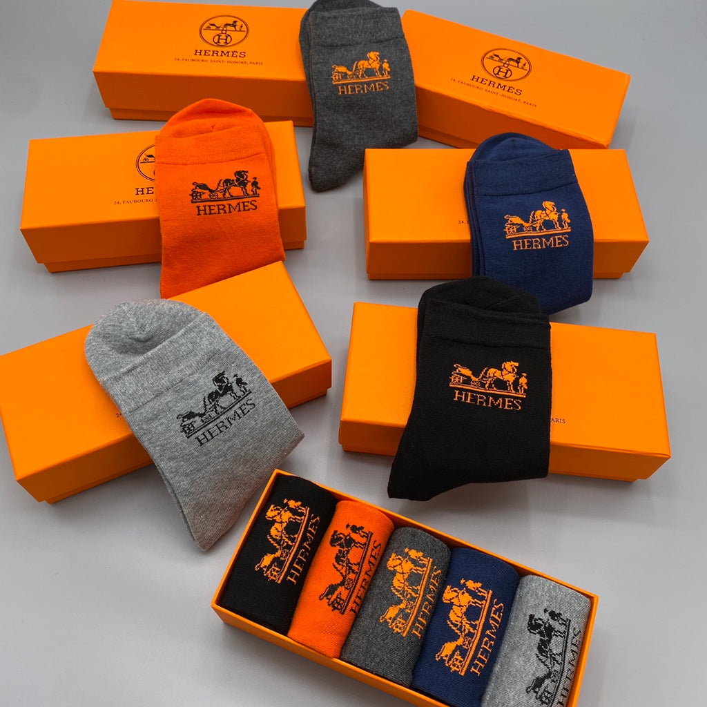 Hermes Crew Socks - 5-Pair Pack