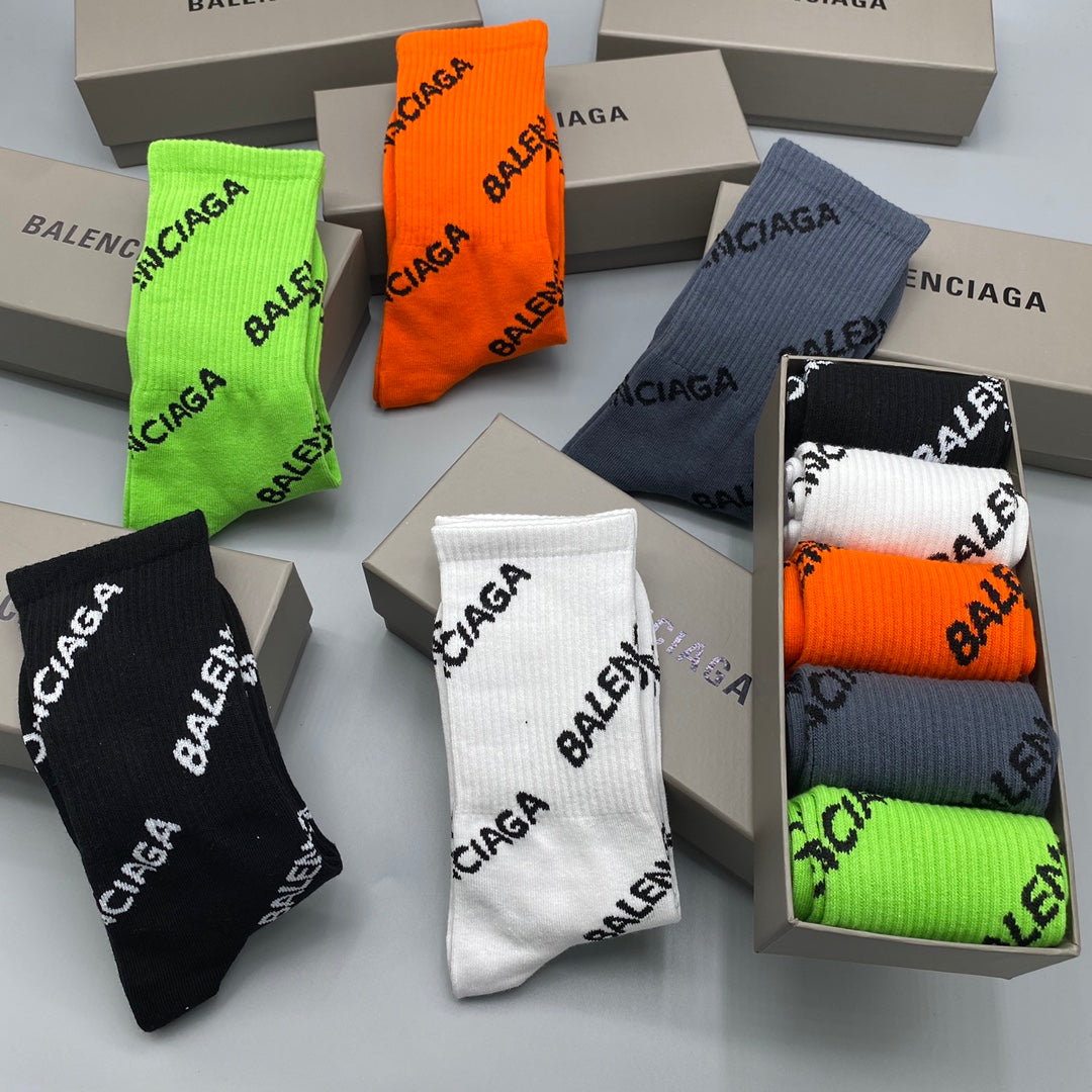 Balenciaga Crew Socks - 5-Pair Pack