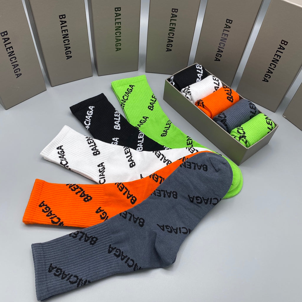 Balenciaga Crew Socks - 5-Pair Pack