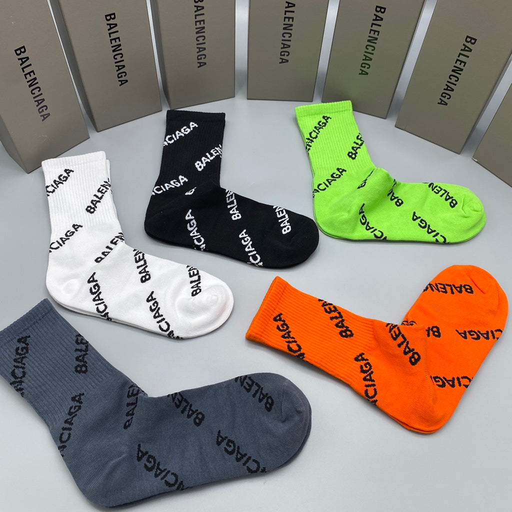 Balenciaga Crew Socks - 5-Pair Pack