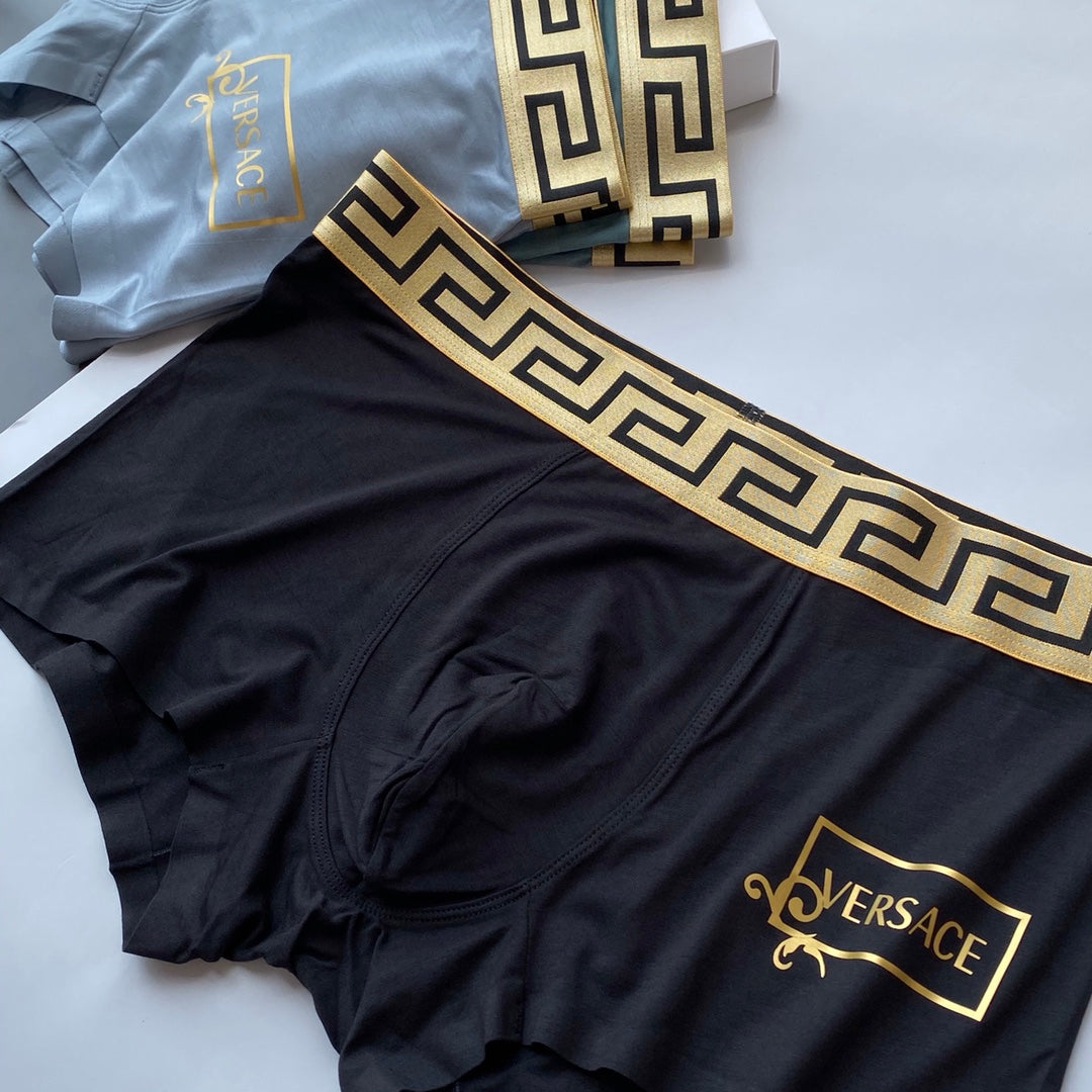 Versace Greek-Key Waistbands Men's Boxer Briefs - 3-Piece Box