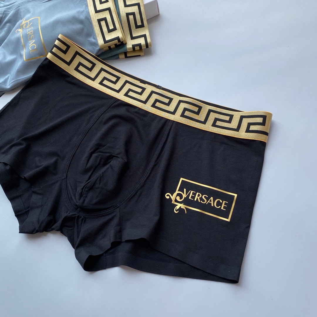 Versace Greek-Key Waistbands Men's Boxer Briefs - 3-Piece Box