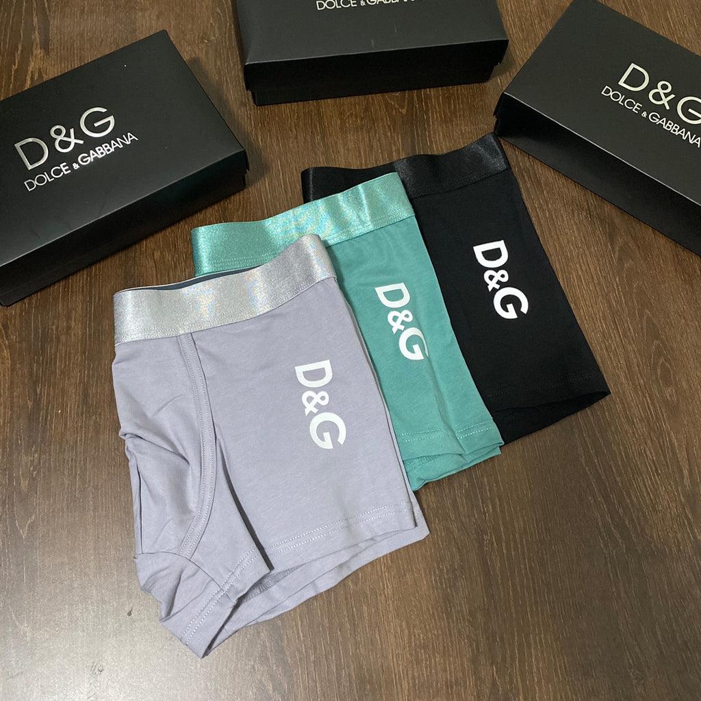 Dolce & Gabbana Clean Wordmark Details Men's Boxer Briefs - 3-Piece Box