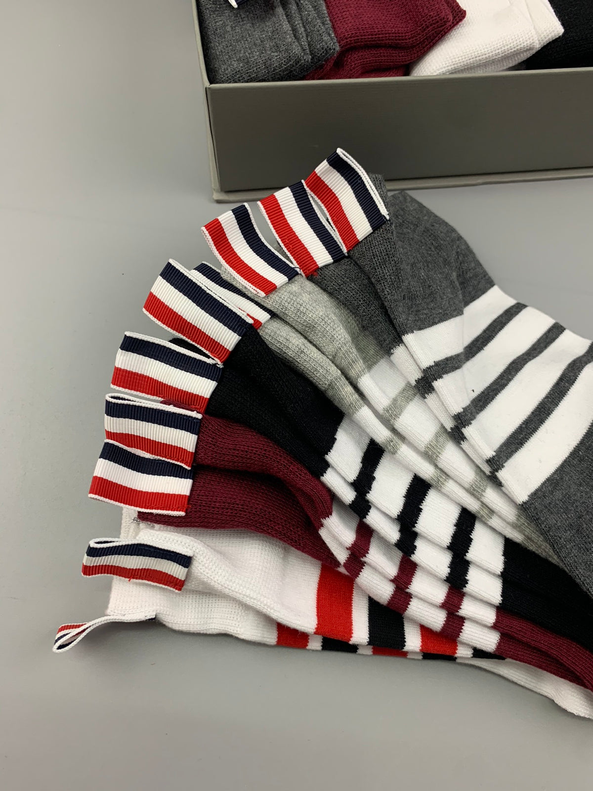 Thom Browne Striped Cuffs Crew Socks - 5-Pair Set