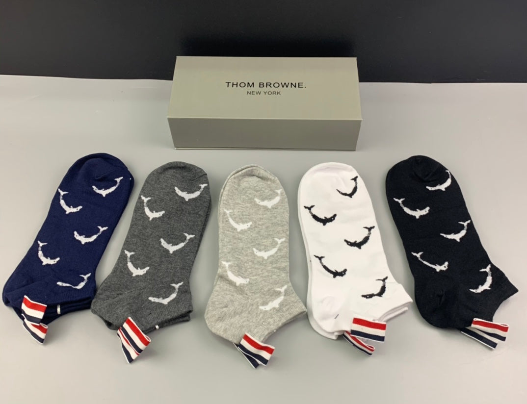 Thom Browne Cotton Crew Socks - 5-Pair Set