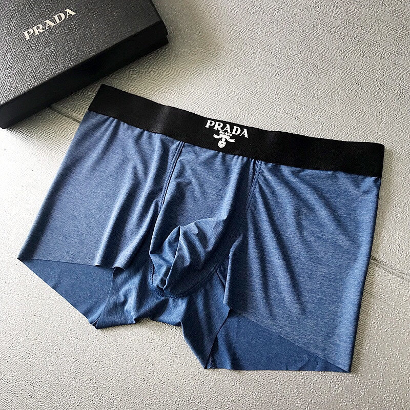 Prada Visible Colour, Waistband And Emblem Details Men's Boxer Briefs - 3-Piece Box
