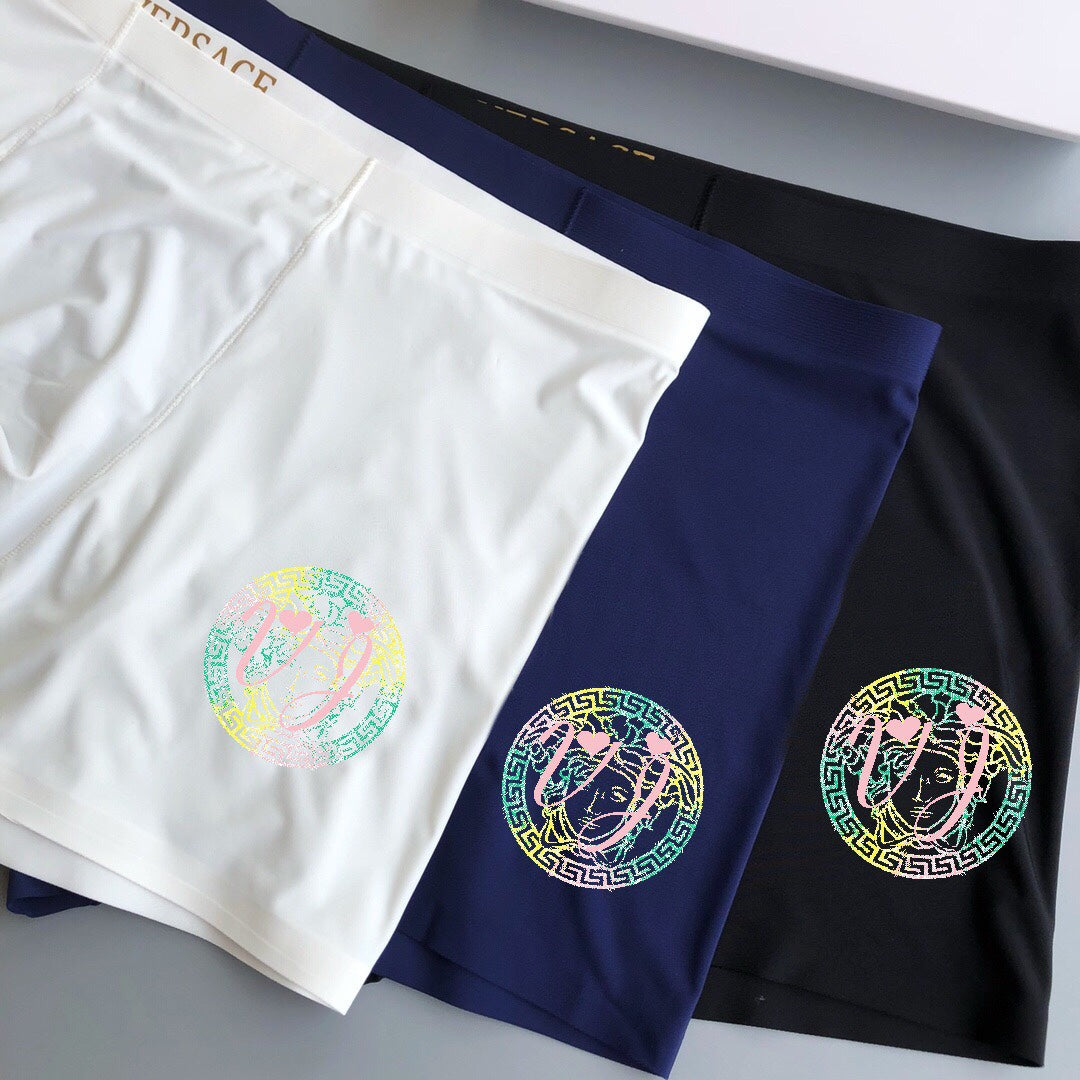 Versace Clean Logo Waistbands Men's Boxer Briefs - 3-Piece Box
