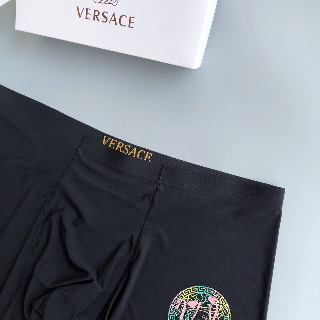 Versace Clean Logo Waistbands Men's Boxer Briefs - 3-Piece Box