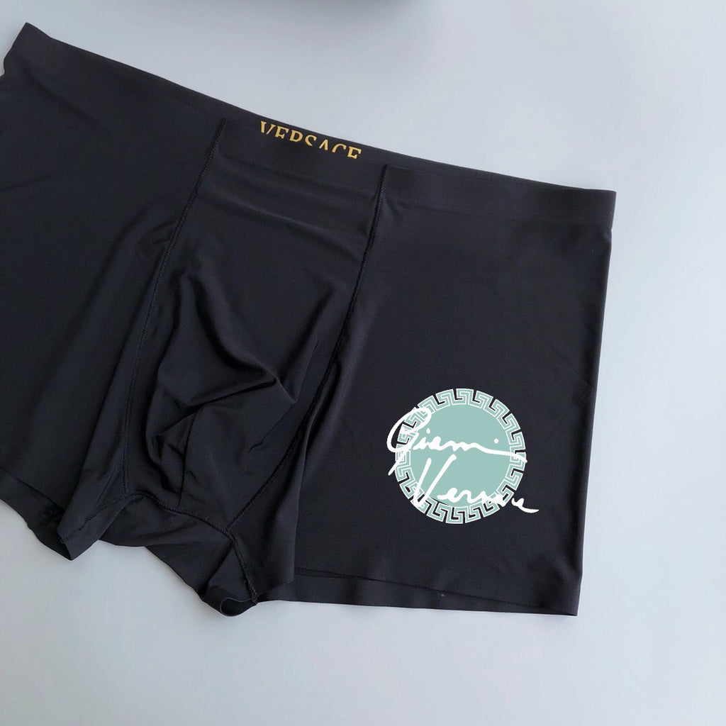 Versace Solid Panels And Visible Emblem Details Men's Boxer Briefs - 3-Piece Box