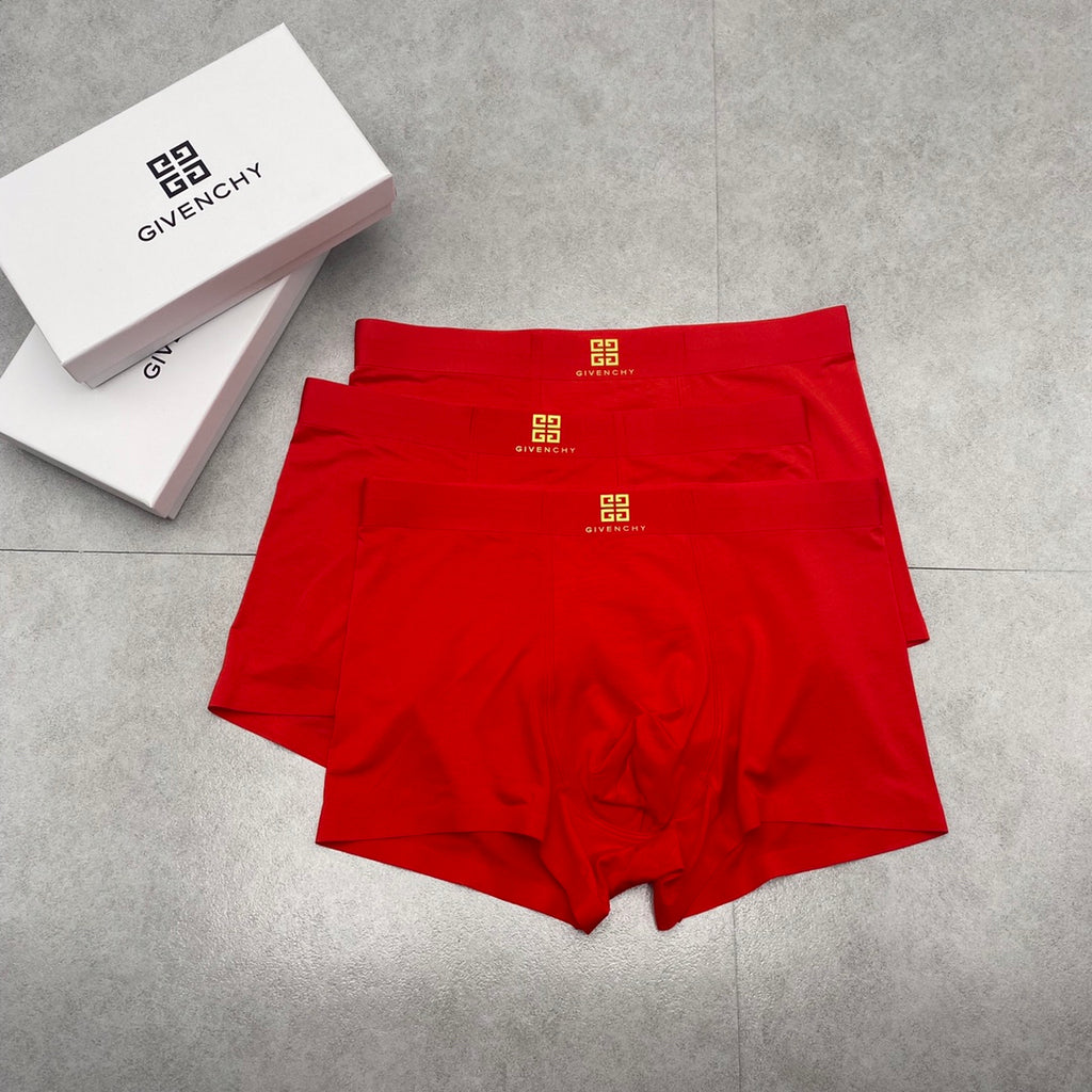Givenchy Gold Emblem Details Men's Boxer Briefs - 3-Piece Box