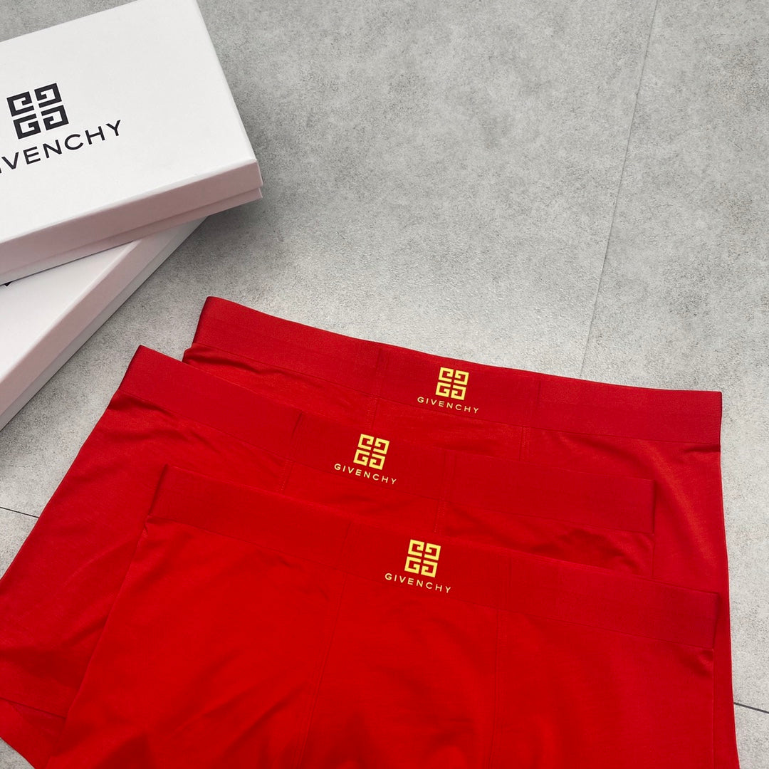 Givenchy Gold Emblem Details Men's Boxer Briefs - 3-Piece Box