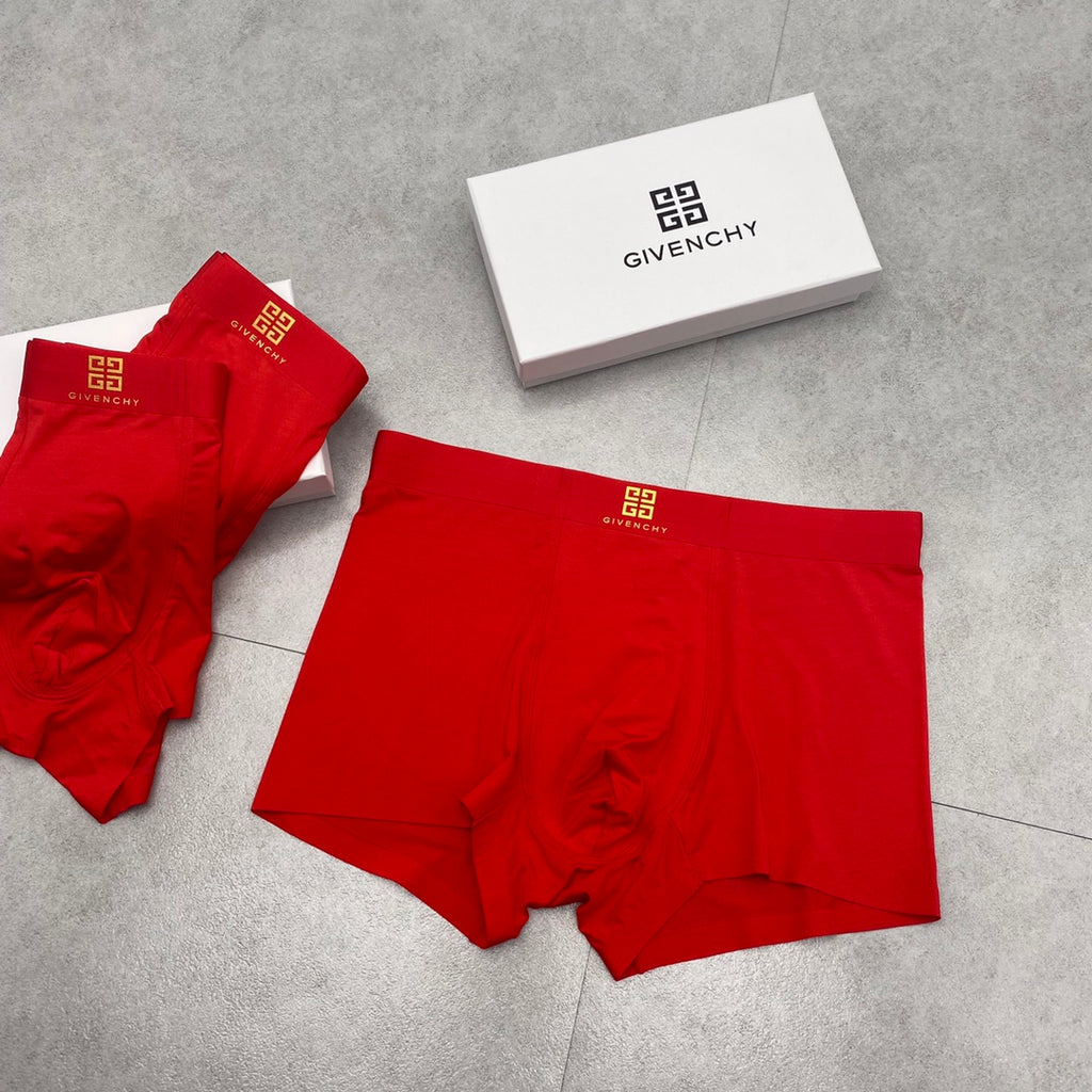 Givenchy Visible Branded Waistband Or Emblem Details Men's Boxer Briefs - 3-Piece Box